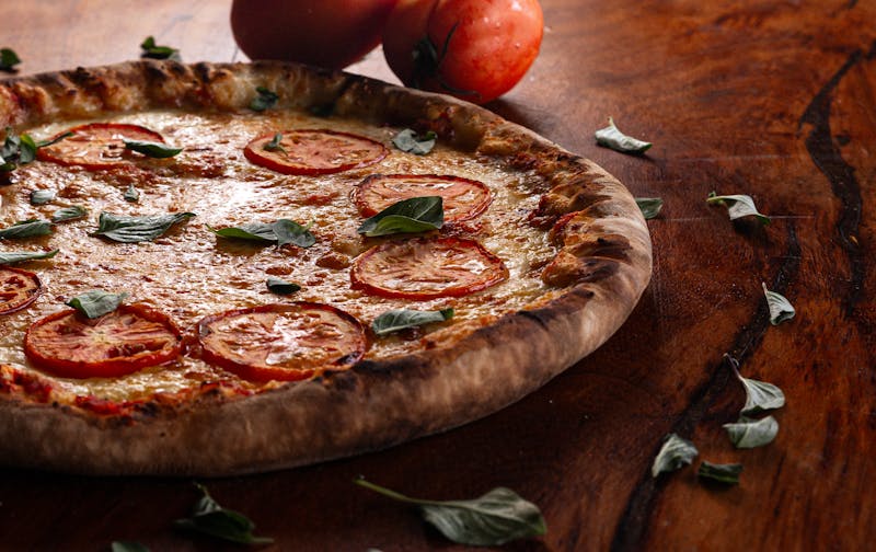 Classic Margherita pizza ranch style